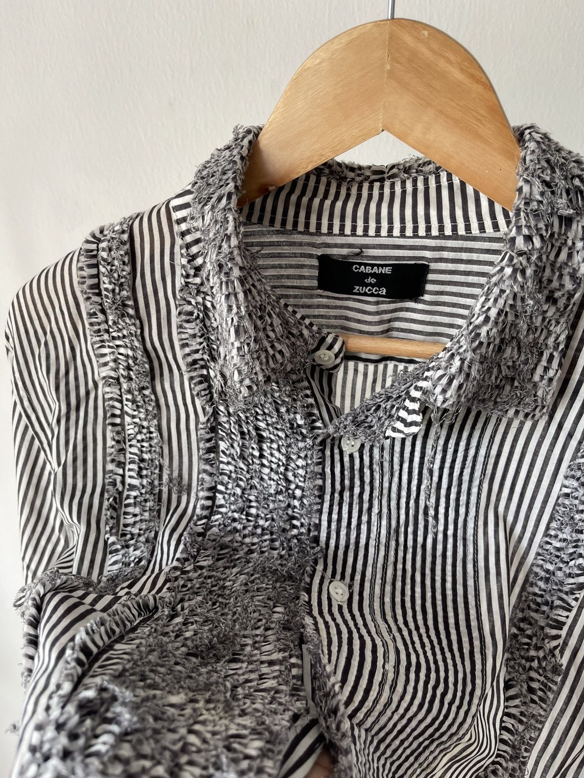 CABANE de ZUCCa × Issey Miyake 2000s Cabane De Zucca Surf Club Stripe Shirt Size US M / EU 48-50 / 2 - 10 Thumbnail