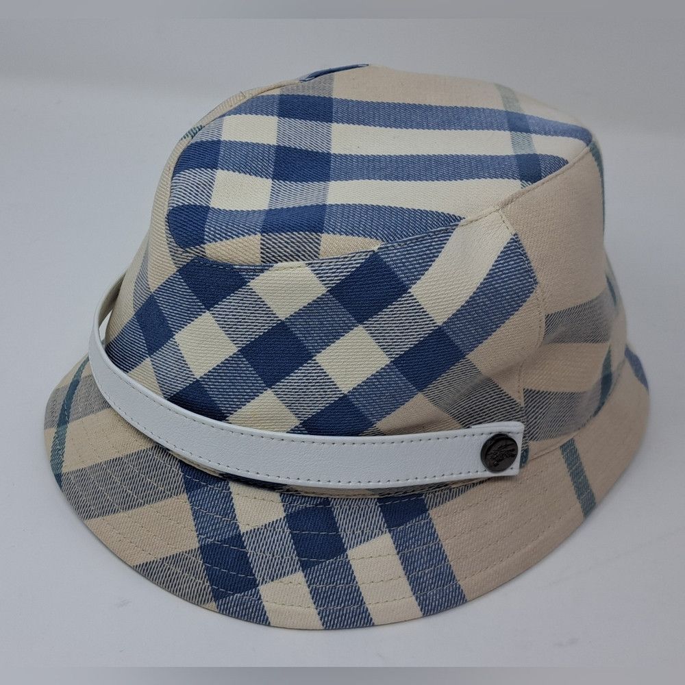 Burberry Burberry Women's Bucket Hat Nova Check Blue Cream England V Size ONE SIZE - 1 Thumbnail