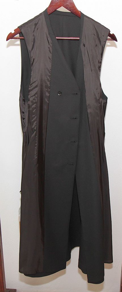 Ground Y Ground Y Unisex Long Vest Wool Polyester Size 3 Black Size 40R - 4 Thumbnail
