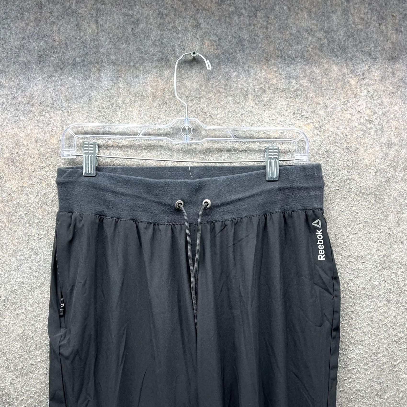 Reebok Reebok Jogger Pants Womens Medium Black Athletic Training Cuffed Ankle BR2761 Size 32" / US 10 / IT 46 - 3 Thumbnail