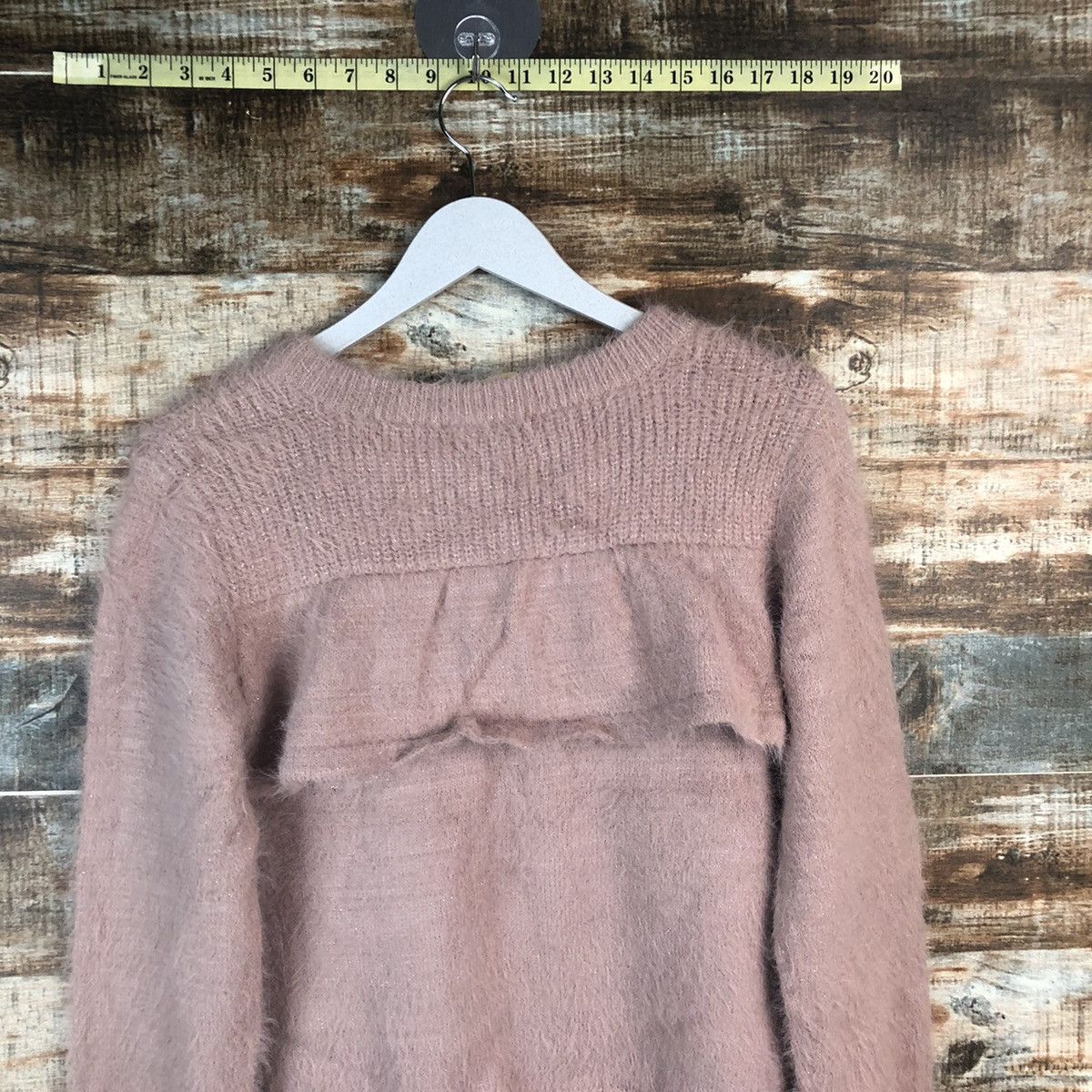 Homespun Knitwear × Japanese Brand DL Beams Heart Pink Mohair fur shaggy Knitwear #C320 Size XS / US 0-2 / IT 36-38 - 13 Thumbnail
