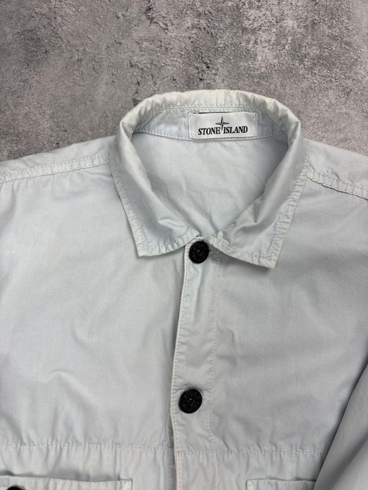 Stone Island Stone Island 2021 Pale Blue Cotton Overshirt - M Size US M / EU 48-50 / 2 - 6 Thumbnail