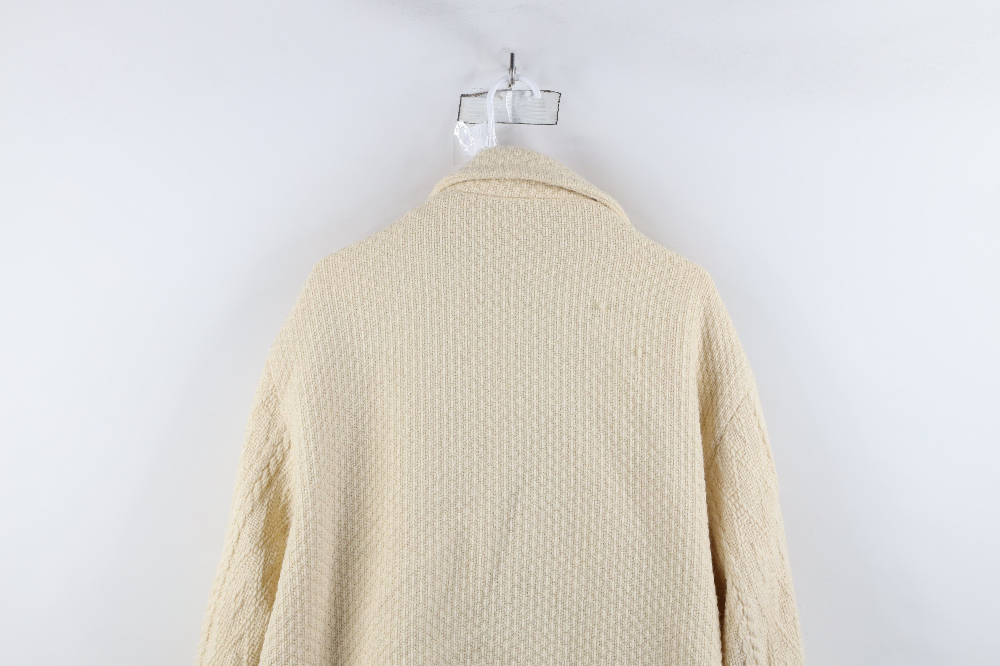 Vintage Vintage Streetwear Wool Fisherman Cable Knit Jacket Cream Size 3XL / US 20-22 - 13 Thumbnail