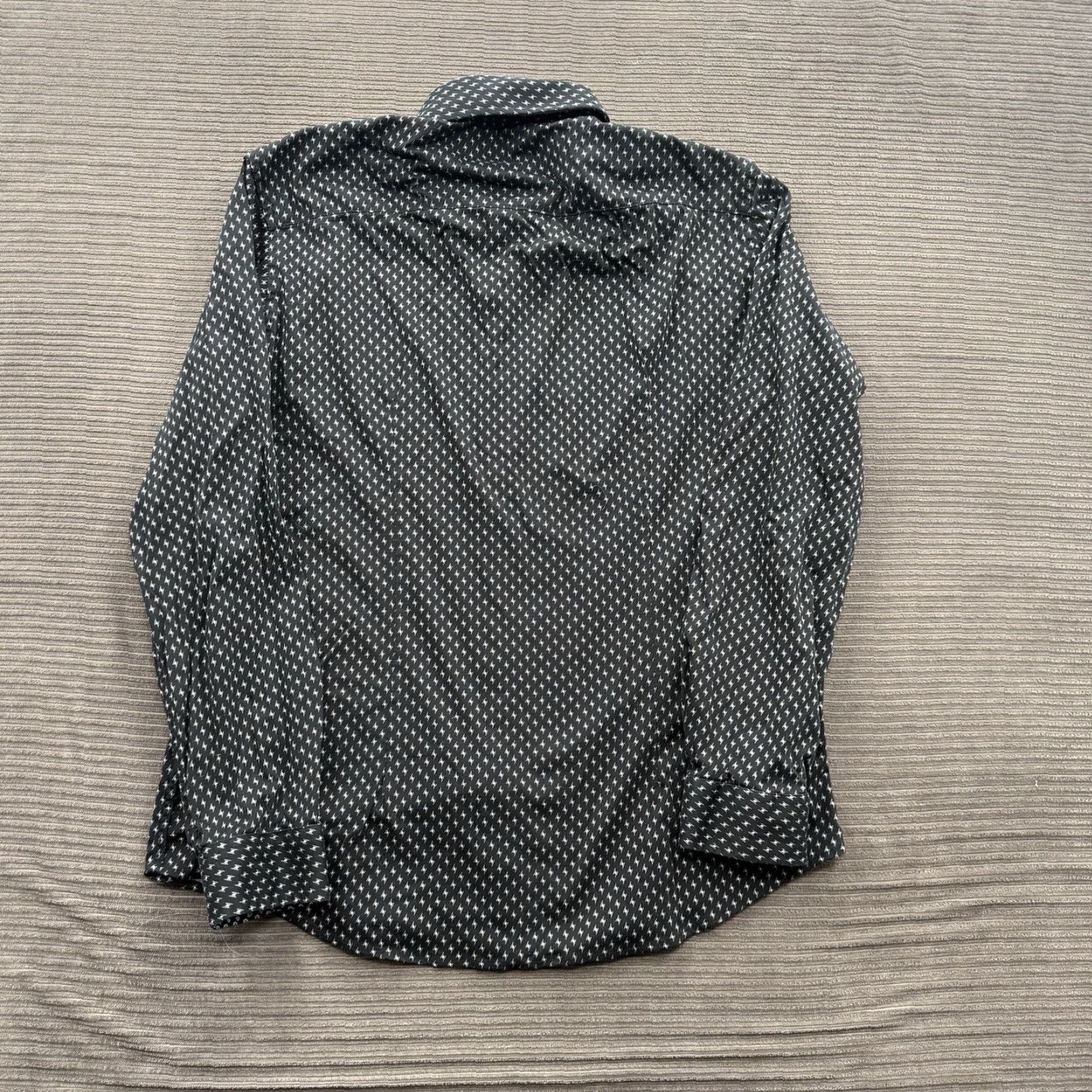 Vintage Buttercloth Shirt Men XL Black Geometric Print Cotton Regular Fit Designer Button-Up Shirt Accessories: All Seasons, Breathable, Stretch Size US XL / EU 56 / 4 - 2 Thumbnail