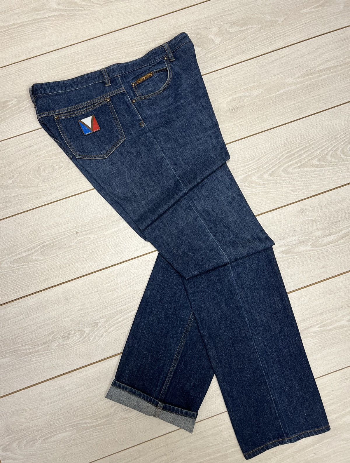 Helbers LOUIS VUITTON Pants Denim LV Embroidered leather Logo Size US 32 / EU 48 - 3 Thumbnail