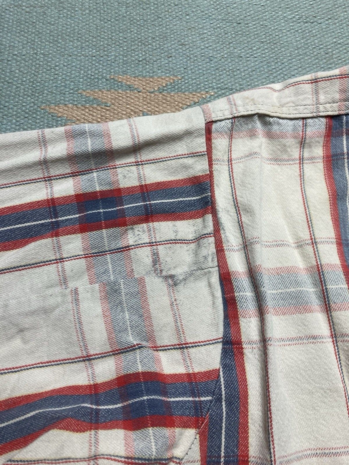 Vintage 70s Mr Leggs flannel shirt cotton plaid farm repaired XL Size US XL / EU 56 / 4 - 9 Thumbnail