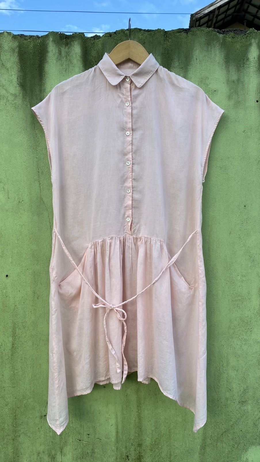 Tsumori Chisato Tsumori Chisato Soft Pink Sleeveless Tunic Dress Waist Tie Size ONE SIZE - 1 Thumbnail