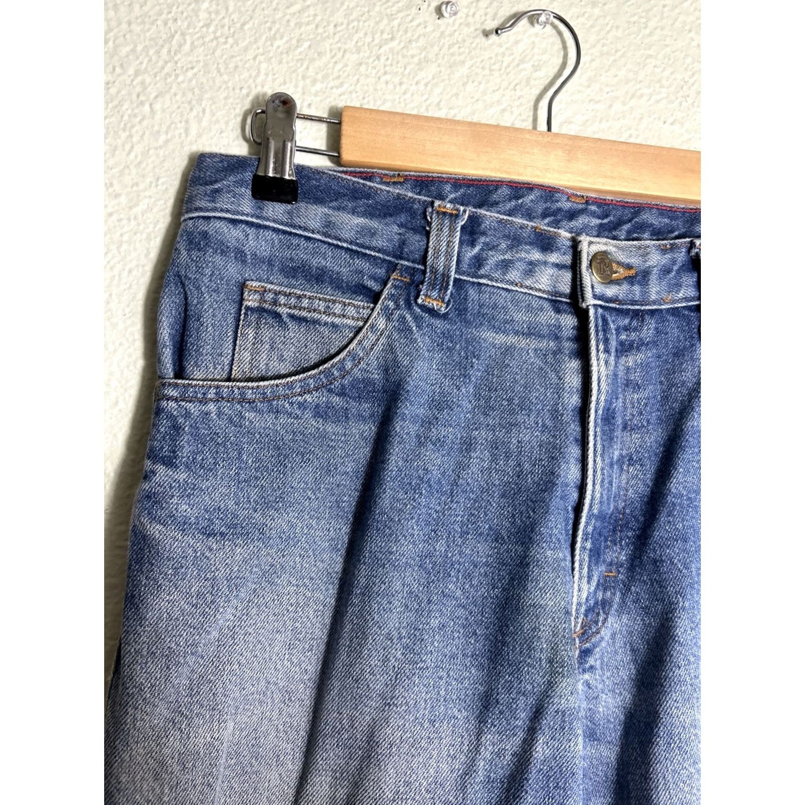 Vintage Riverside Flame Resistant Medium Wash Jeans Westex Indura 32x30 Mens Jeans Straight Orange 32x30 Size US 32 / EU 48 - 4 Thumbnail