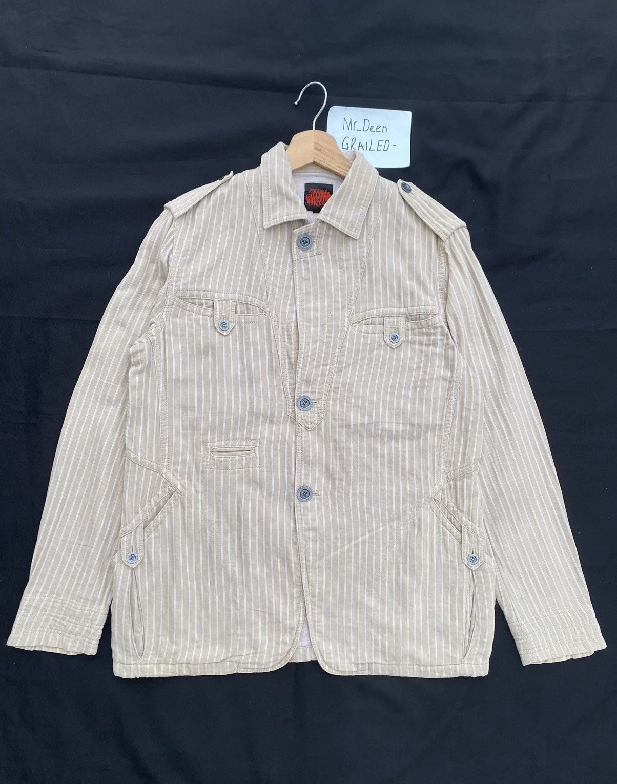 Jean Paul Gaultier Rare Vintage Jean Paul Gaultier JPG Stripes Cotton Jacket Size US M / EU 48-50 / 2 - 2 Thumbnail