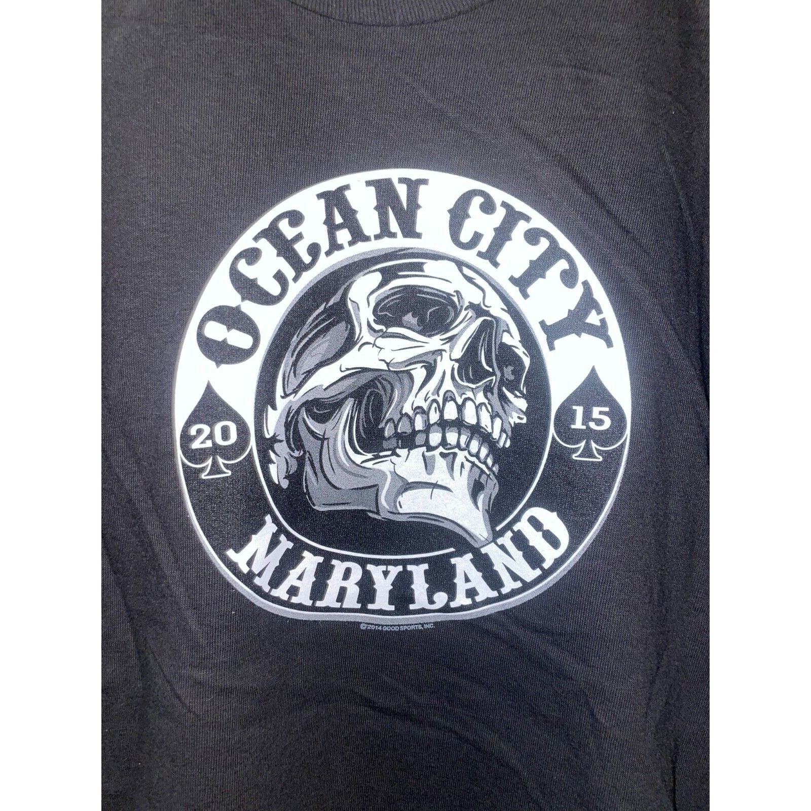 Other Ocean City Biker Shirt Maryland Skull Graphic Black L Tee Size US L / EU 52-54 / 3 - 3 Thumbnail