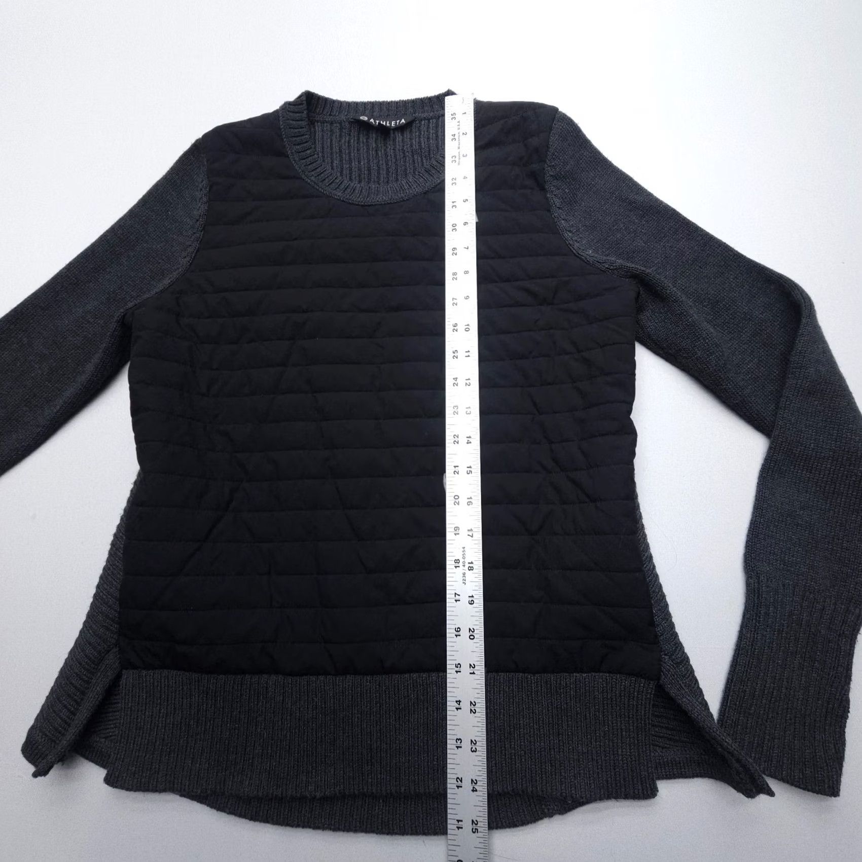 Athleta Athleta Sweater Womens Small Quilted Knit Merino Wool Blend Front Multicolor Pullover All Seasons Casual Travel Size S / US 4 / IT 40 - 7 Thumbnail