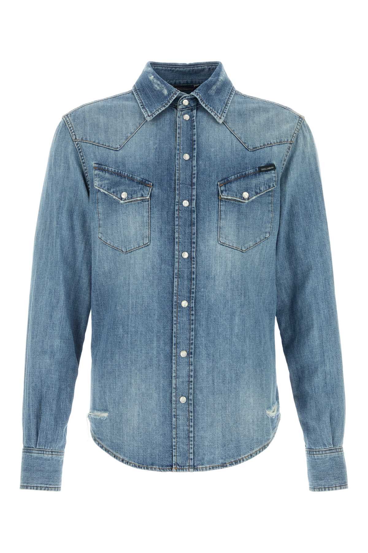Dolce & Gabbana Denim Shirt Size US XL / EU 56 / 4 - 1 Thumbnail