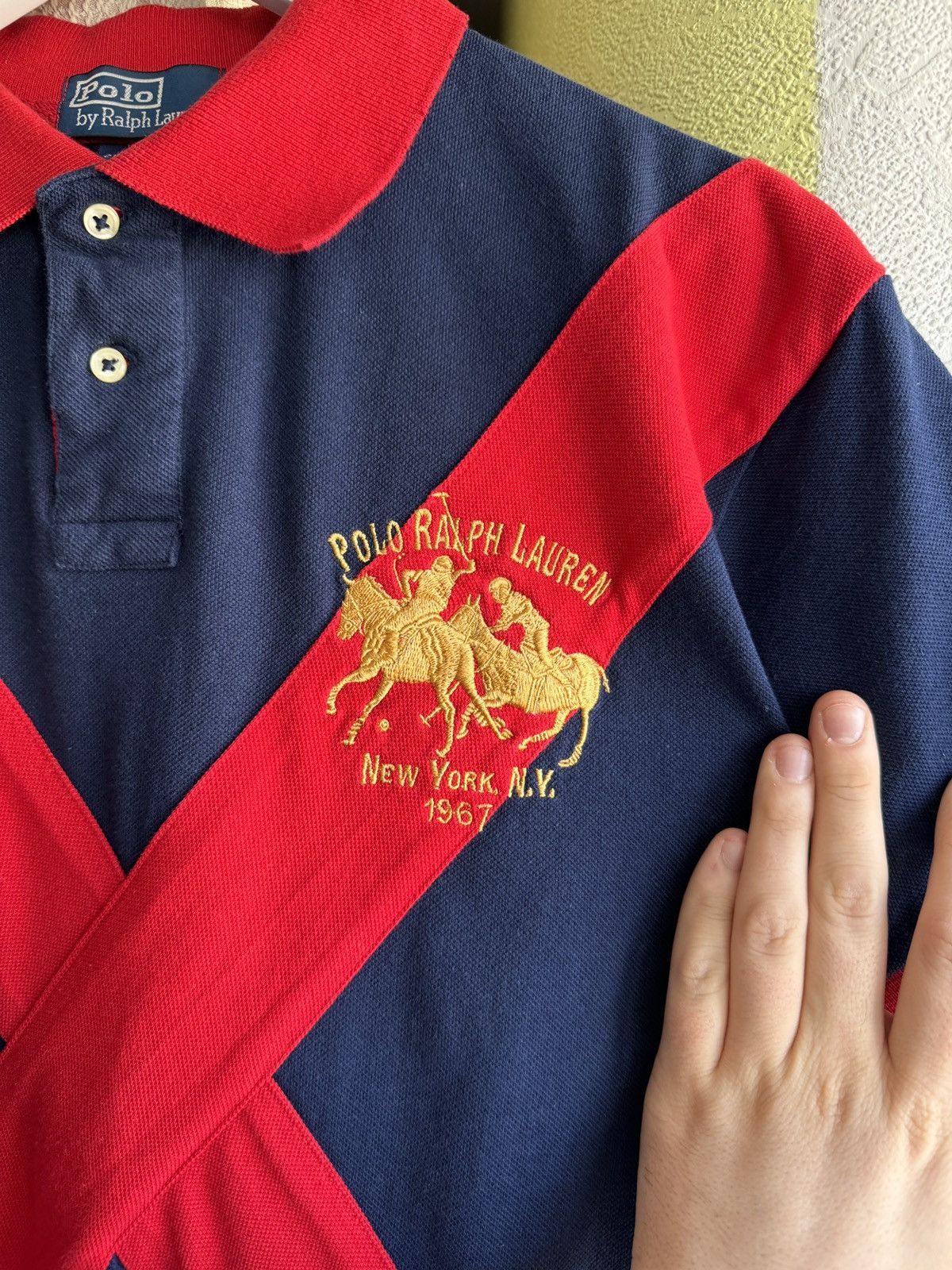 Polo Ralph Lauren Vintage Polo Ralph Lauren New York Number 3 Logo Polo Shirt Size US XL / EU 56 / 4 - 8 Thumbnail