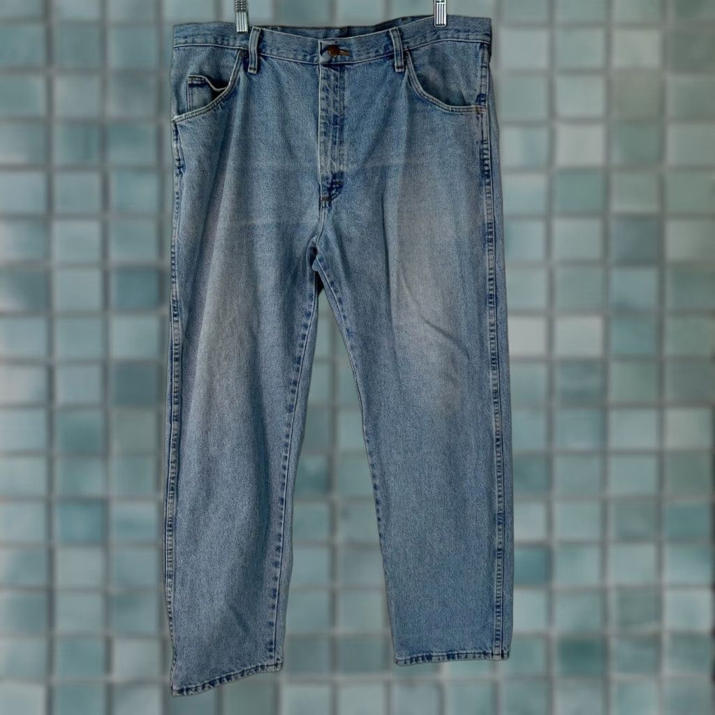 Denime Rustler Mens Jeans Flat Front Mid Rise Straight Leg Casual Blue Denim Size 38X30 Size US 38 / EU 54 - 1 Thumbnail
