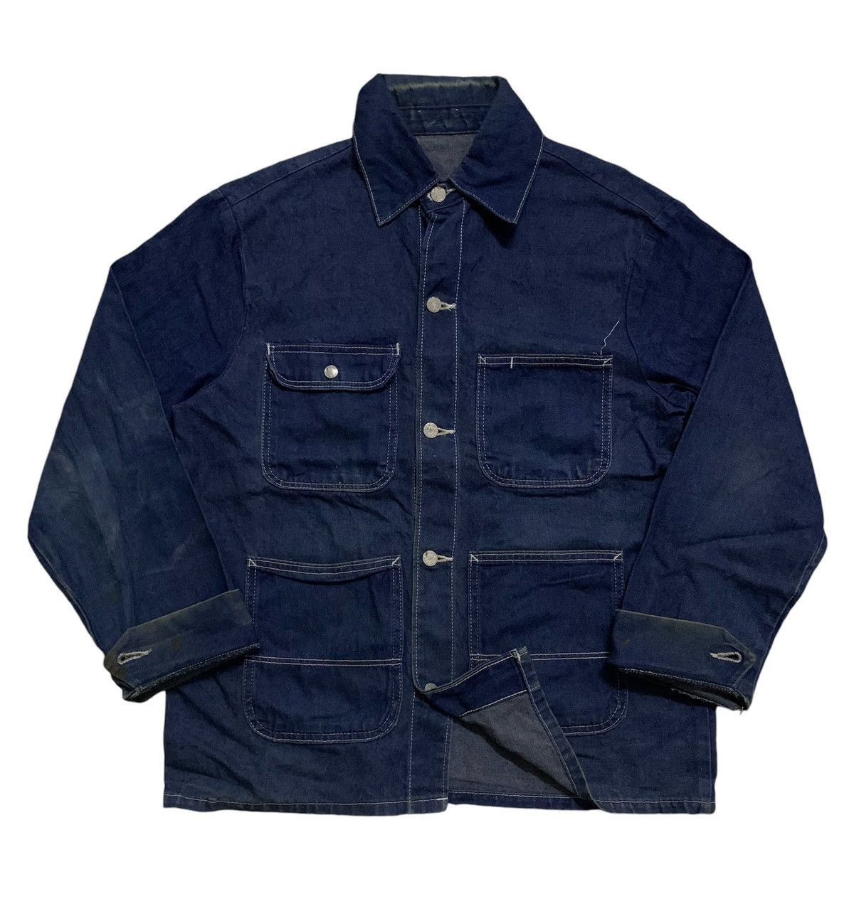 Vintage 💥Vintage Usa Denim Chore Jacket Size US L / EU 52-54 / 3 - 1 Thumbnail