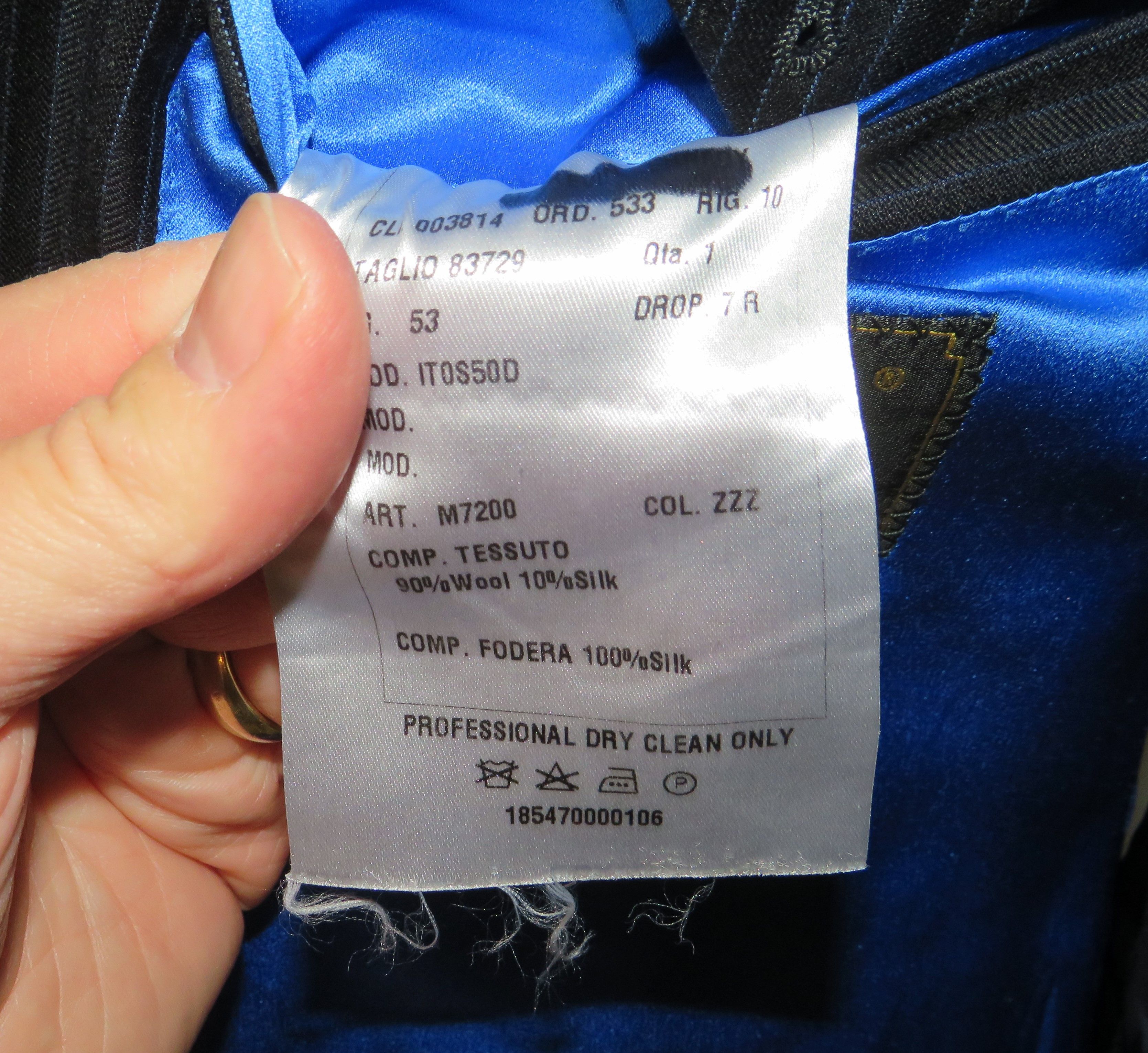 Other Marcello Vero Navy Striped Silk Blend Two Button Suit 43R Size 40R - 15 Thumbnail