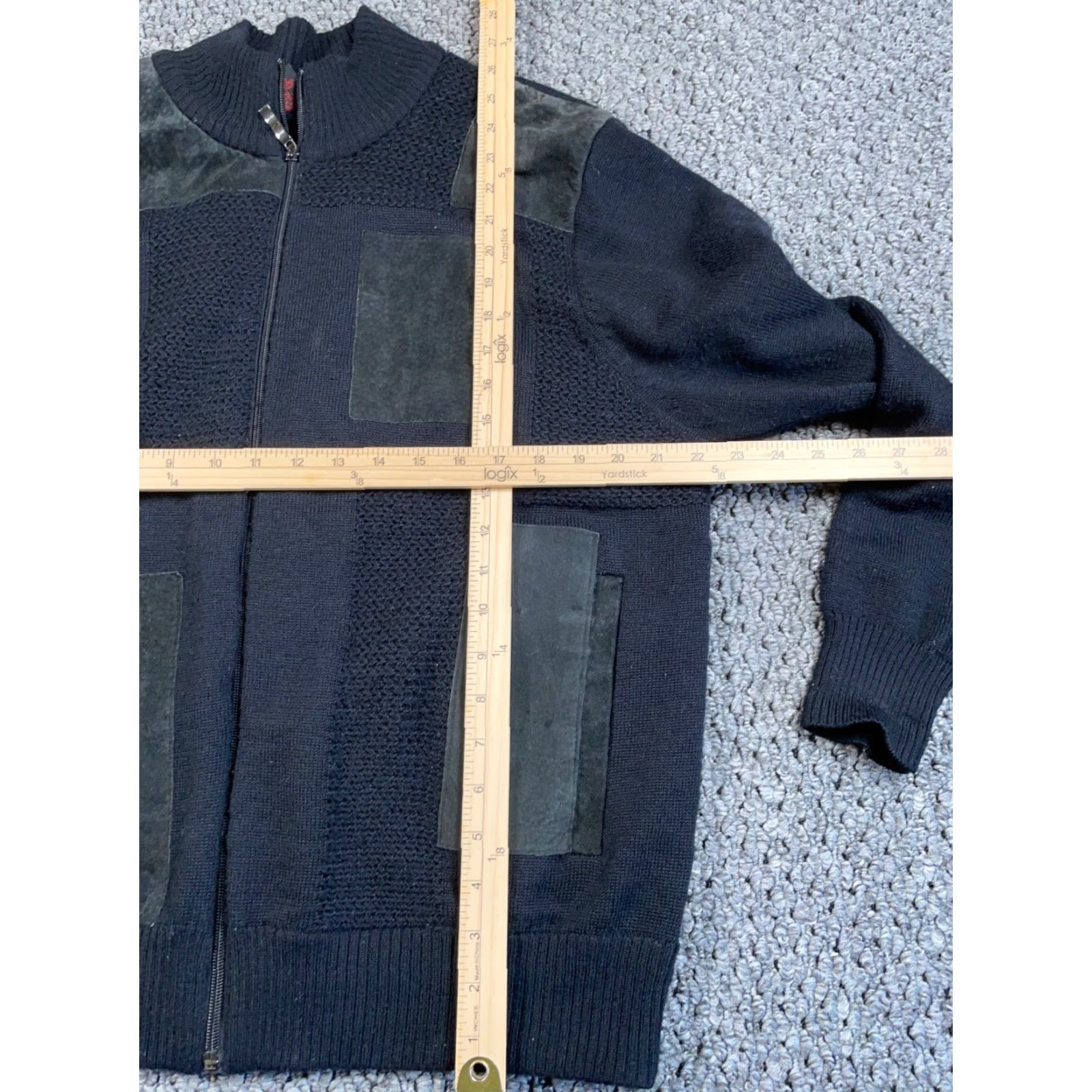 Vintage Tulliano Chunky Knit Sweater Men’s XL Black Mock Neck Full Zip Casual Retro Size US XL / EU 56 / 4 - 6 Thumbnail
