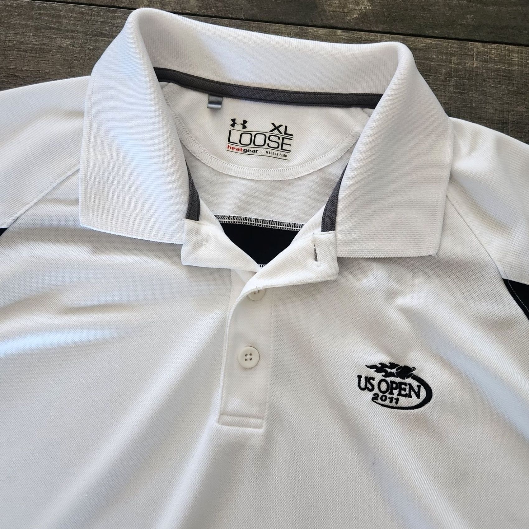 Under Armour VINTAGE Under Armour US Open Torrey Pines Golf Polo Shirt Mens XL White 2011 Performance Size US XL / EU 56 / 4 - 2 Thumbnail