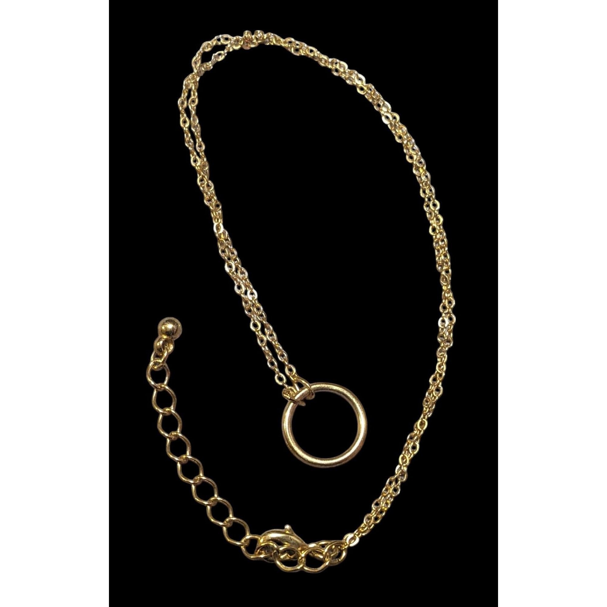 Other Minimalist Gold Tone Hoop Pendant Chain Necklace Size ONE SIZE - 1 Thumbnail