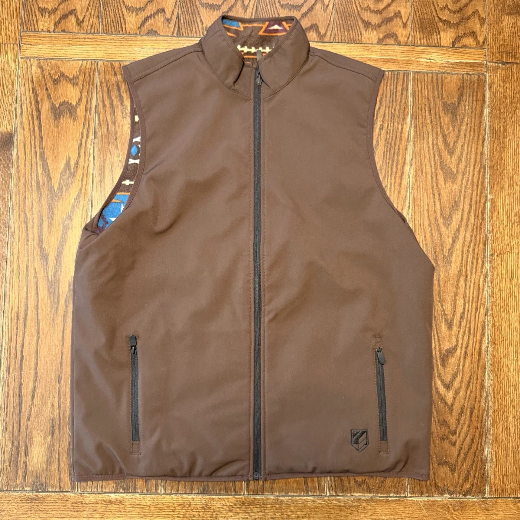 Vintage Rank 45 Aztec Tribal Full Zip Fleece Lined Softshell Vest Women XL Reversible Green Size XL / US 12-14 / IT 48-50 - 5 Thumbnail