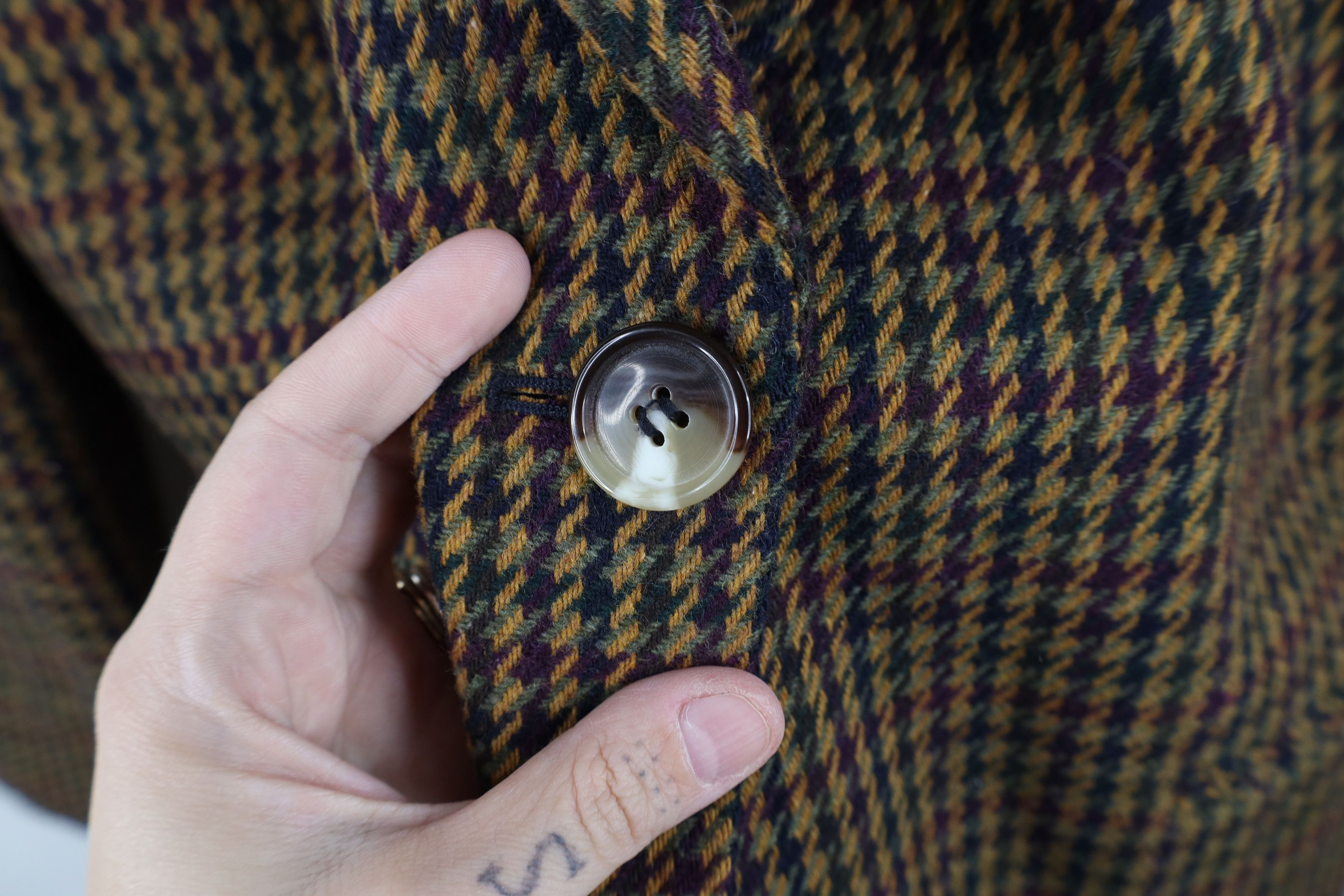 Vintage Vintage 90s Streetwear Houndstooth Wool Suit Blazer Jacket Size XL / US 12-14 / IT 48-50 - 4 Thumbnail