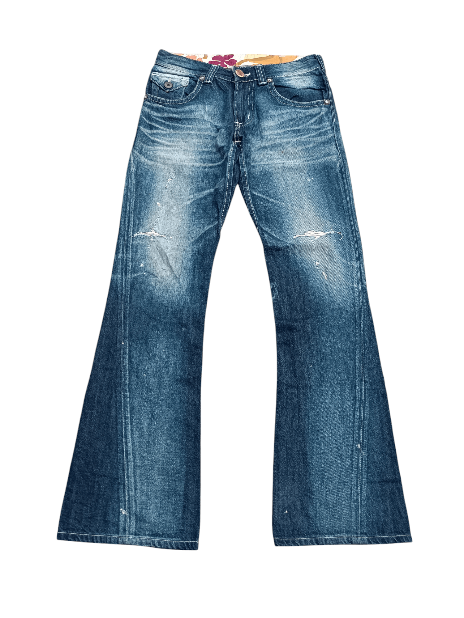14th Addiction × Edwin × If Six Was Nine Edwin Exclusive Vintage Flare Distressed Whiskers Denim Size US 33 - 3 Thumbnail
