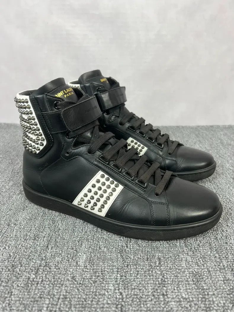 Saint Laurent Paris Saint Laurent Paris Black and White Colorblock Studded Hig Size US 6.5 / EU 39-40 - 1 Thumbnail