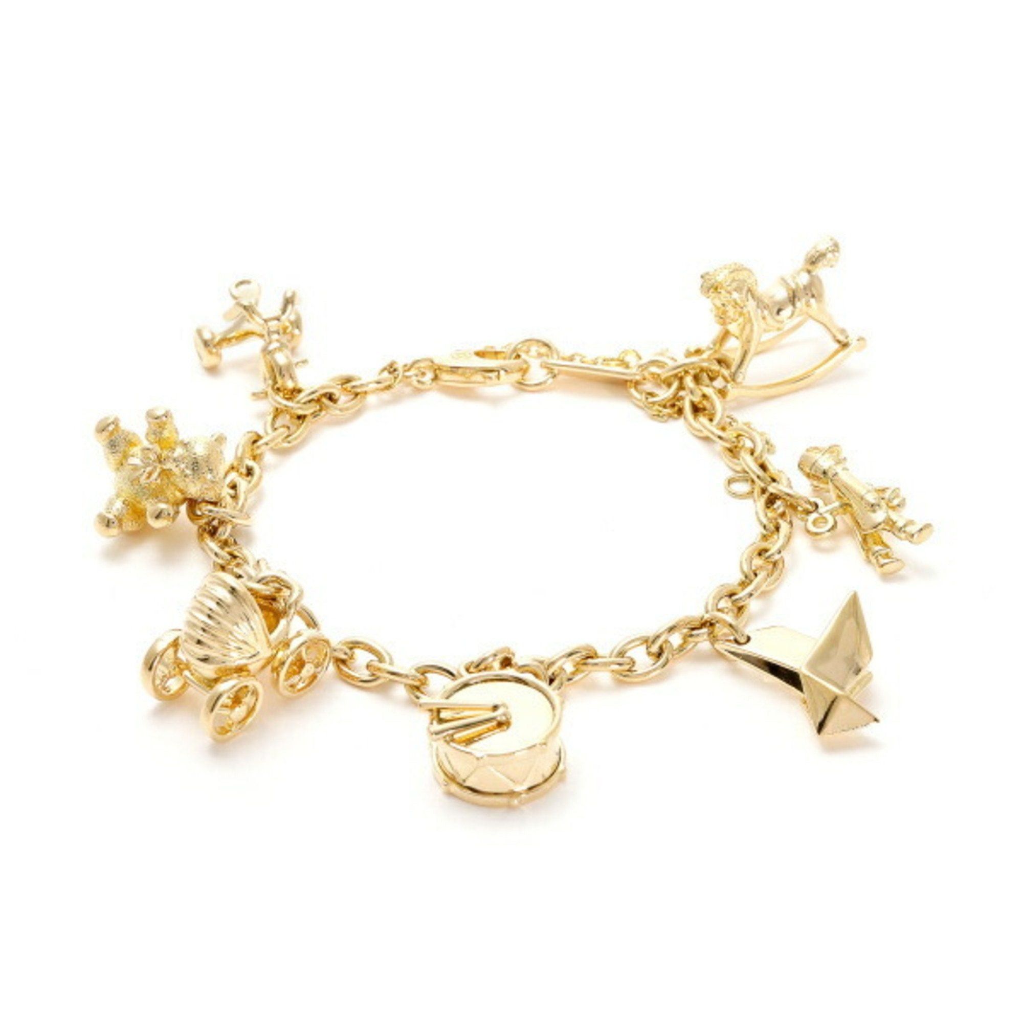 image of Cartier Charm 7 Motif K18Yg Yellow Gold Bracelet, Women's