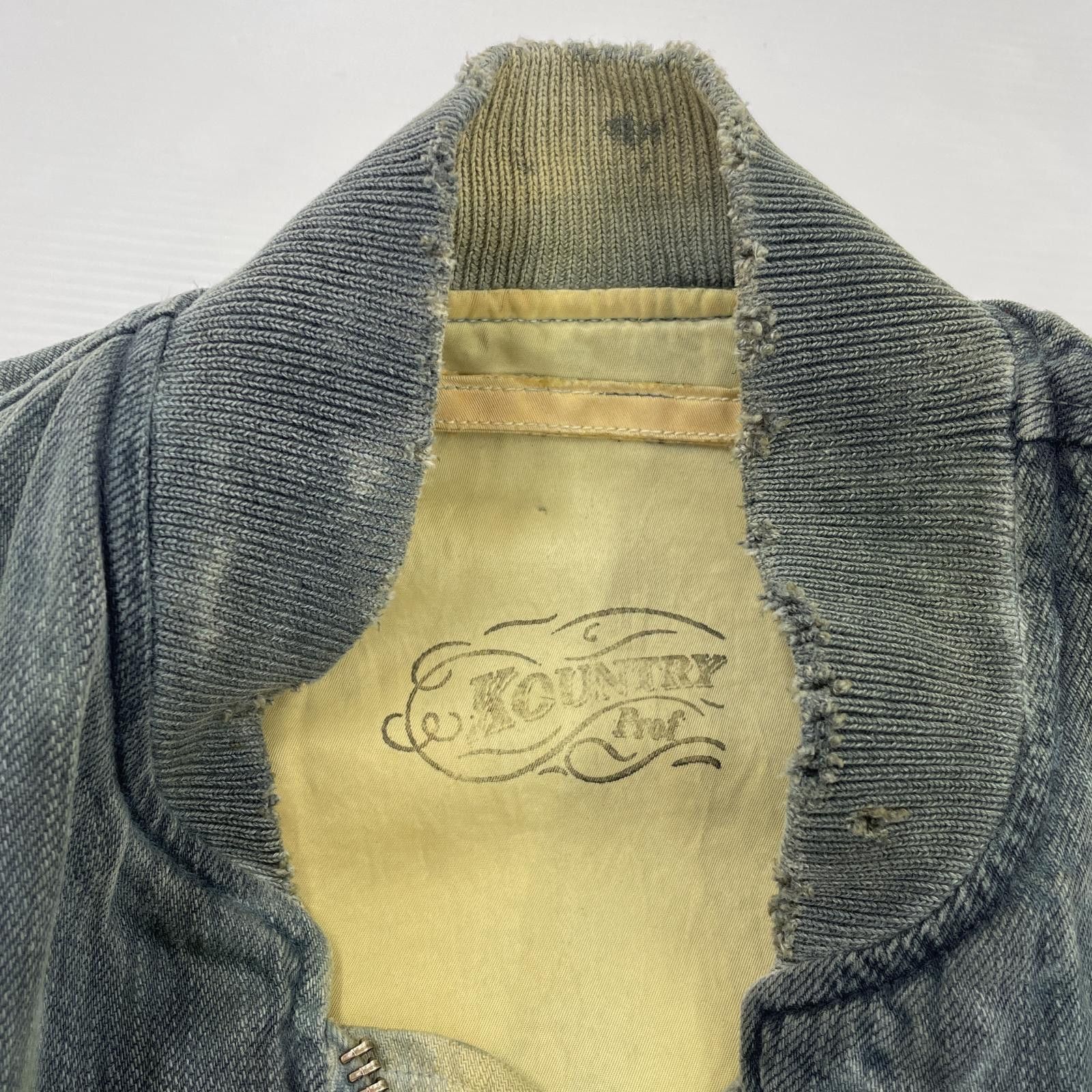 Kapital Kapital Sashiko Bleach Denim Bomber Jacket Size US S / EU 44-46 / 1 - 3 Thumbnail