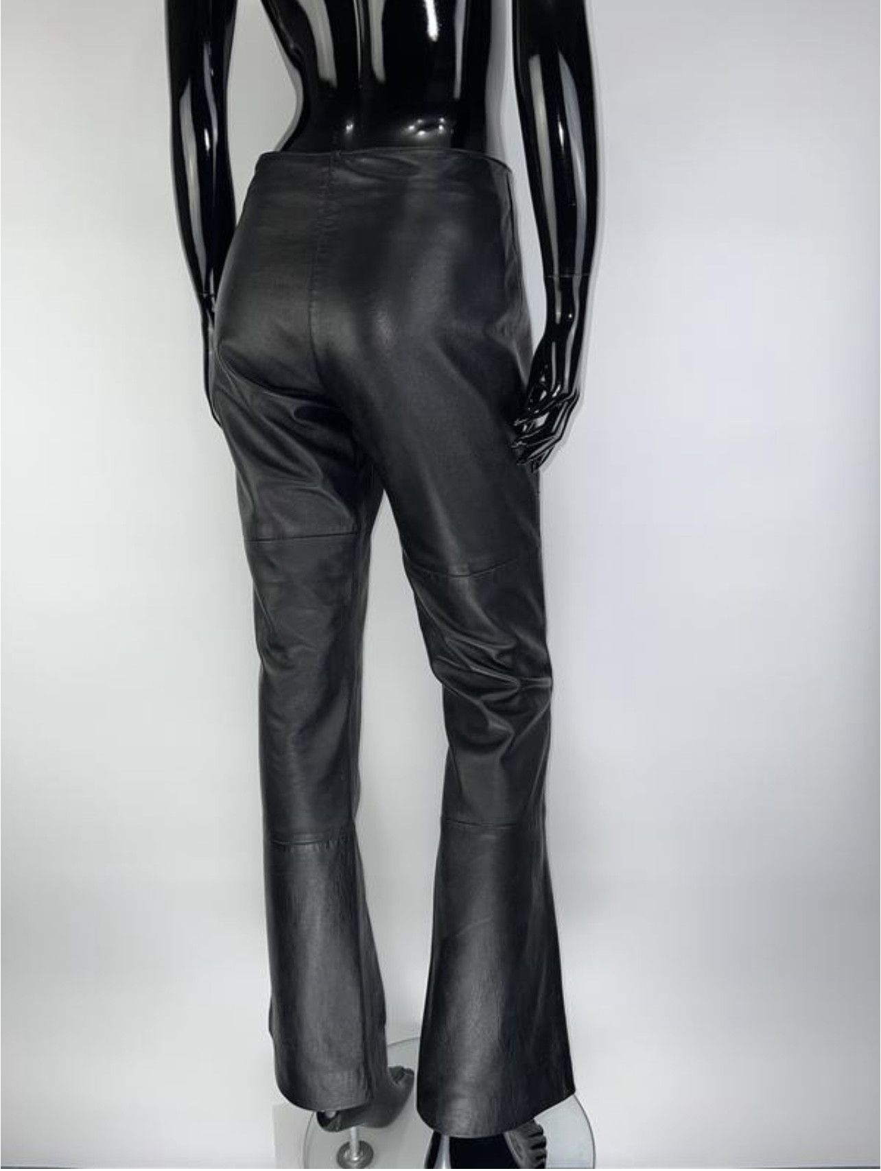 Vintage Ottavio Piragino Milano Women's Leather Pants Black Size S Size 27" / US 4 / IT 40 - 3 Thumbnail
