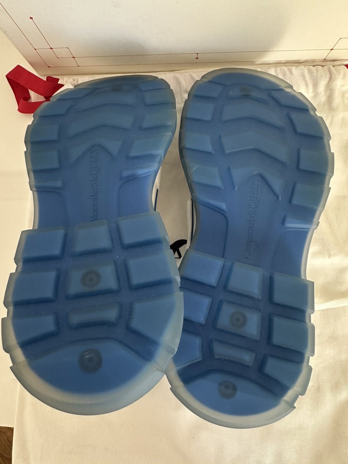 Alexander McQueen Tread Slick Sneakers White/Blue Size 41!