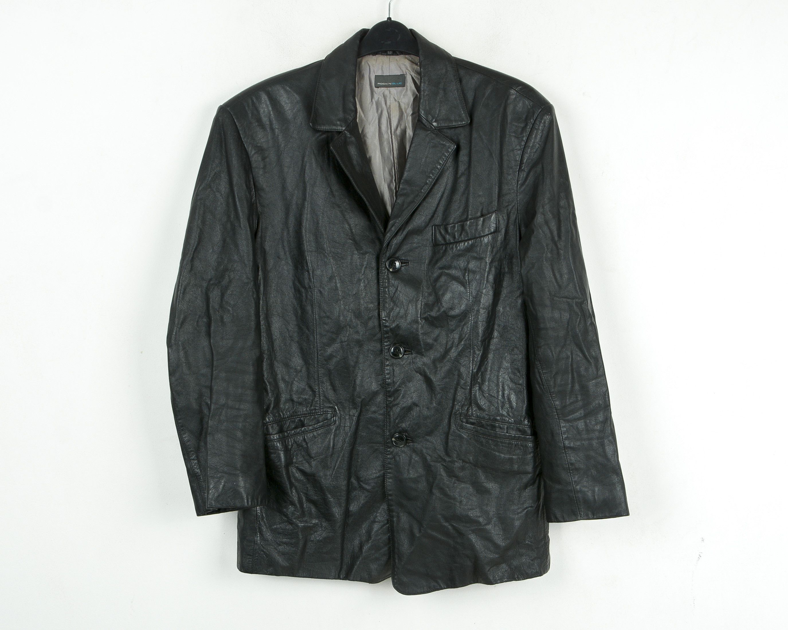 Band Tees × Vintage ROCK'N BLUE Genuine Leather EU 52 Over Coat Jacket Blazer Size US L / EU 52-54 / 3 - 1 Thumbnail