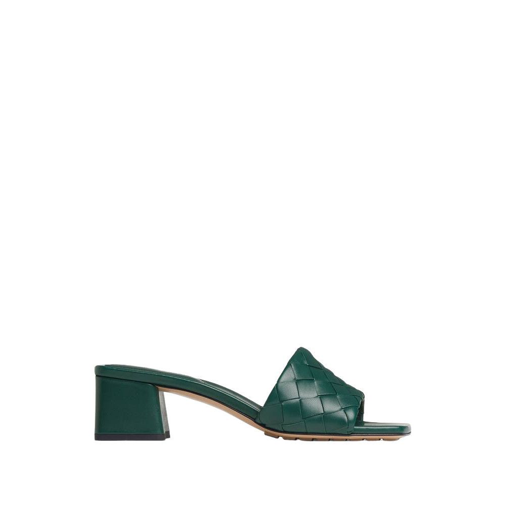 BOTTEGA VENETA Parco $1100 Emerald Green Mid Heel Mules New
