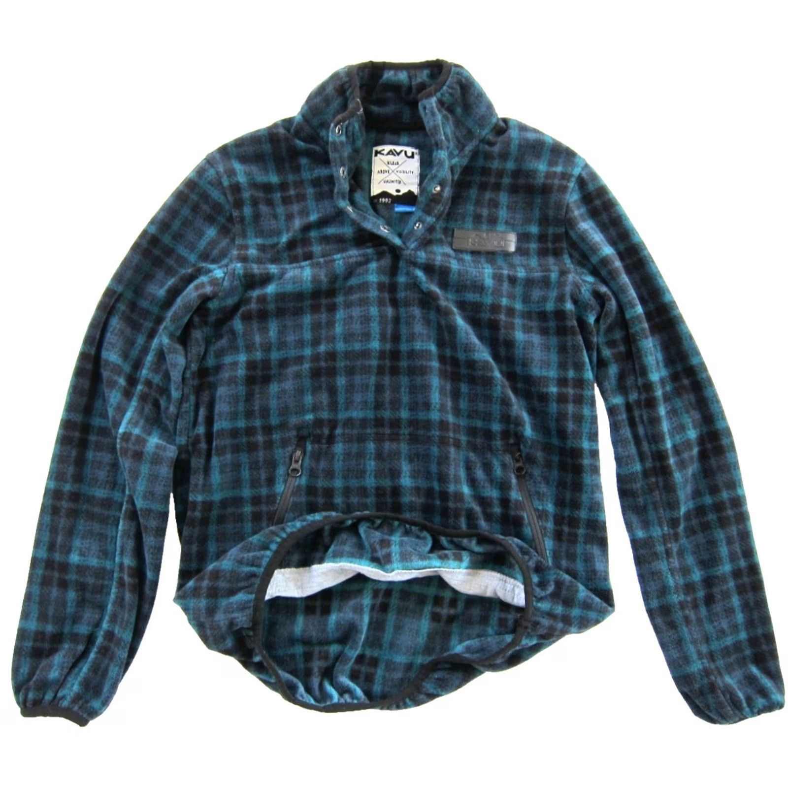 KAVU KAVU Green Plaid Fleece Zip Pocket Cozy Warm Pullover Jacket Women Small Size S / US 4 / IT 40 - 5 Thumbnail