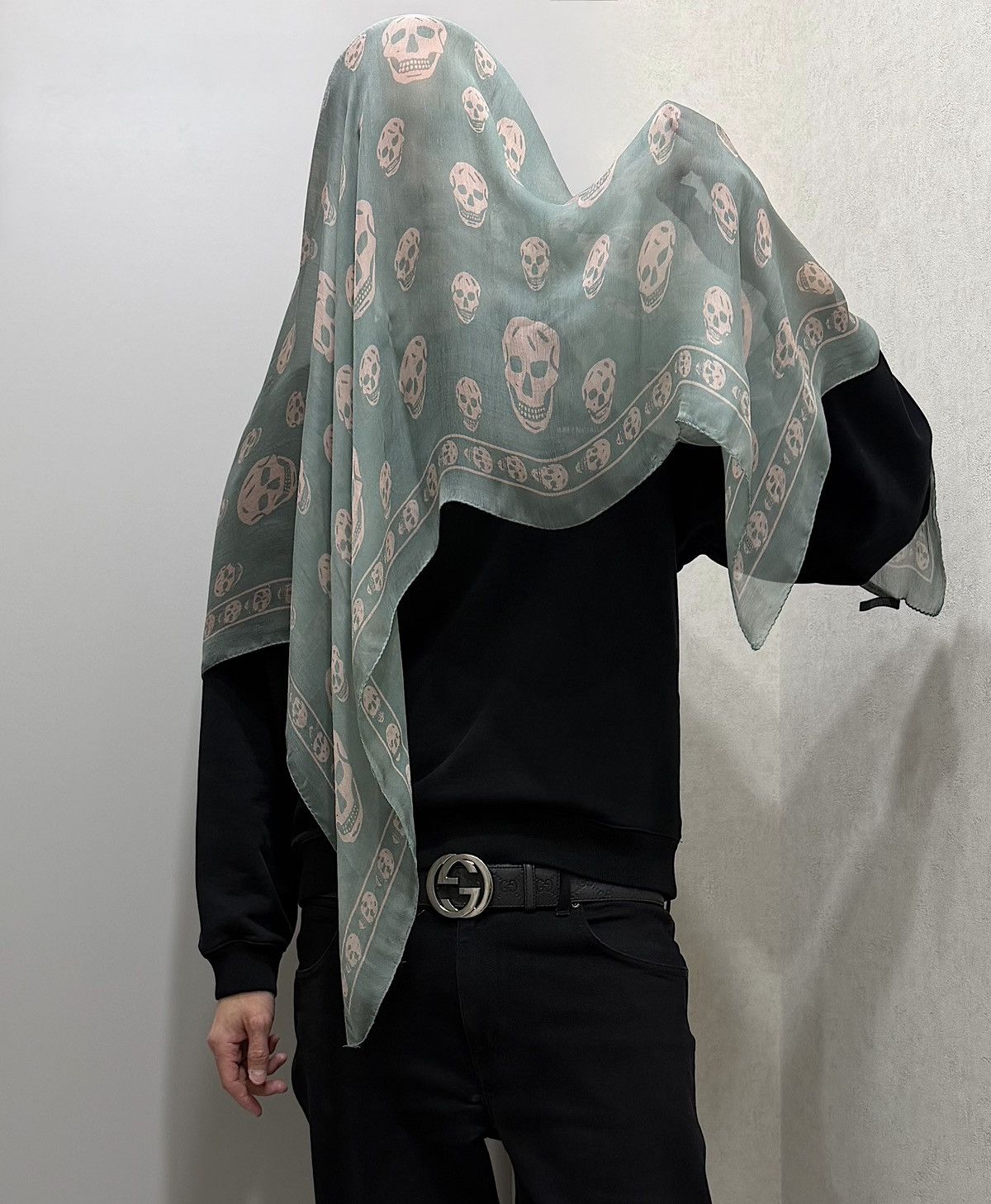 Alexander McQueen ALEXANDER MCQUEEN Skull Silk Scarf Kanye Wool Fakemink Logo Size ONE SIZE - 24 Thumbnail