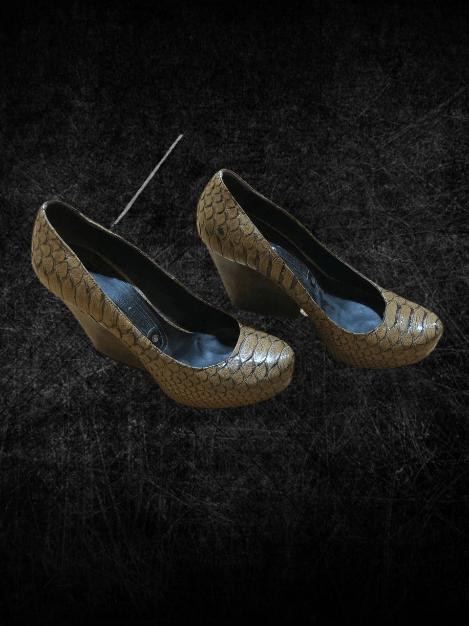 Vintage Gianmarco Lorenzi Textured Italian Leather Heels Size US 7.5 / IT 37.5 - 1 Thumbnail