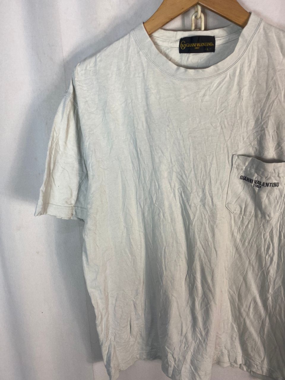 Japanese Brand Gianni Valentino backhit single pocket tshirt Size US L / EU 52-54 / 3 - 3 Thumbnail