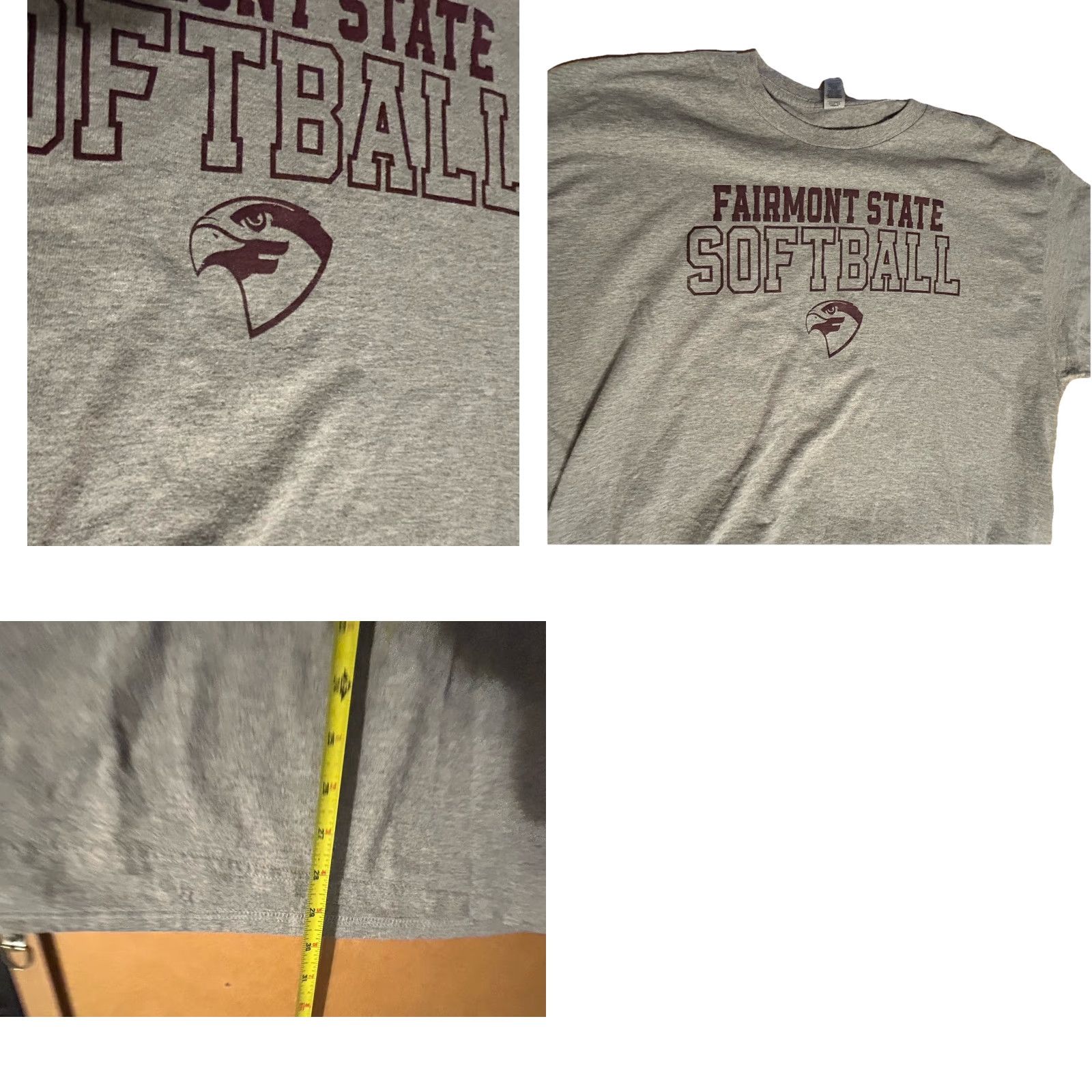 Gildan VINTAGE Fairmont State Falcons Softball Shirt Men XL Gray Short Sleeve Gildan Dryblend Size US XL / EU 56 / 4 - 10 Thumbnail