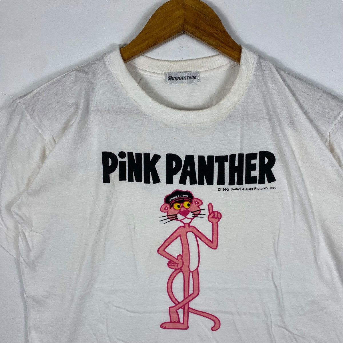 Vintage Vintage 90's PINK PANTHER Bridgestone Promo Tee Shirt Size US M / EU 48-50 / 2 - 2 Thumbnail
