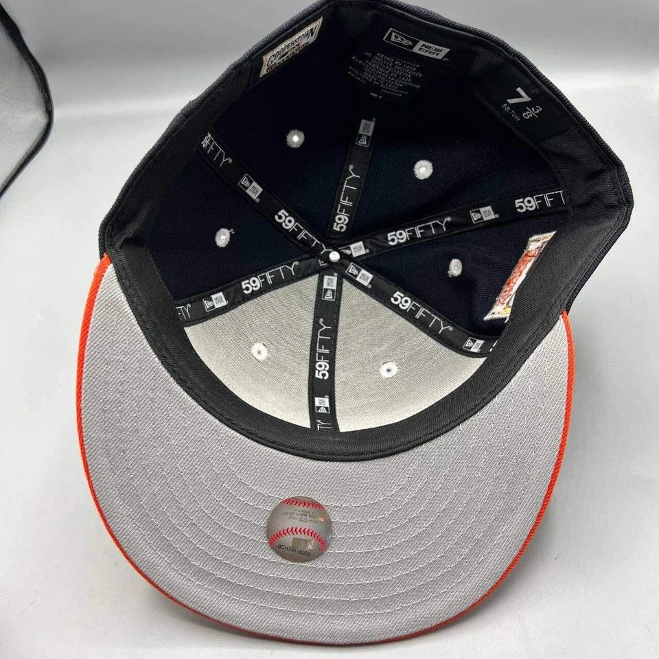 New Era Houston Astros Hat Men 7 3/8 59Fifty New Era MLB Fitted Cap Size ONE SIZE - 2 Thumbnail