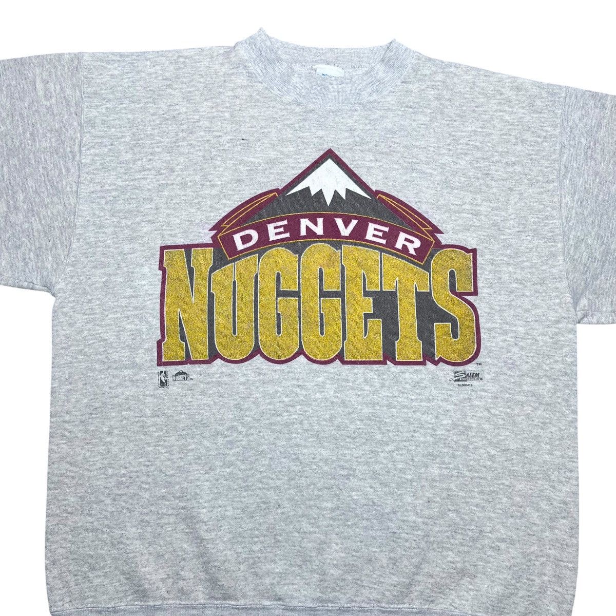 NBA × Salem Sportswear × Vintage 1990s NBA Denver Nuggets Logo Salem Sportswear Sweatshirt Size US L / EU 52-54 / 3 - 8 Thumbnail