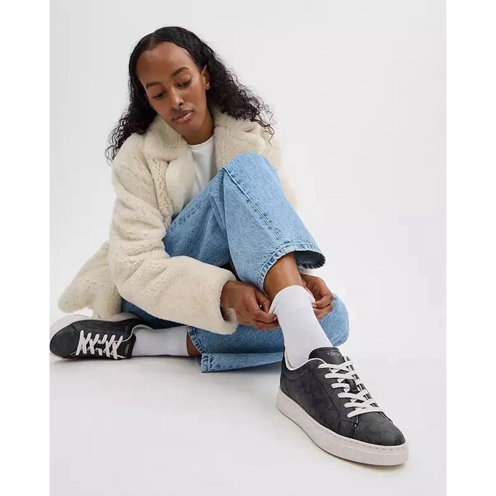 Coach NEW COACH Women's High Line Sneaker Charcoal/Black CW970 us8 Size US 8 / IT 38 - 9 Thumbnail