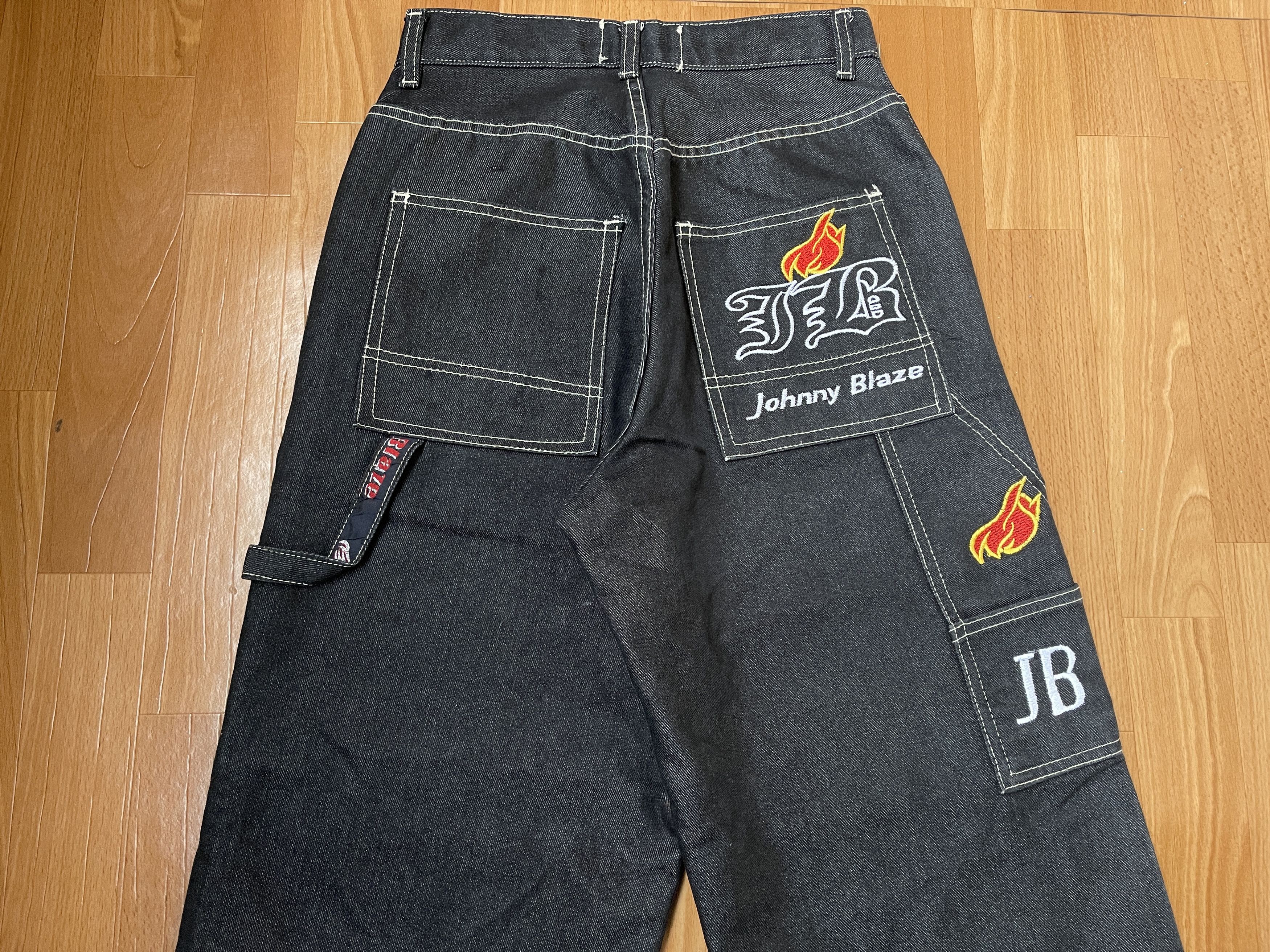 Wu-Tang Clan Johnny Blaze jeans shiny metallic silver baggy Wu Wear 26 Size US 26 / EU 42 - 2 Thumbnail