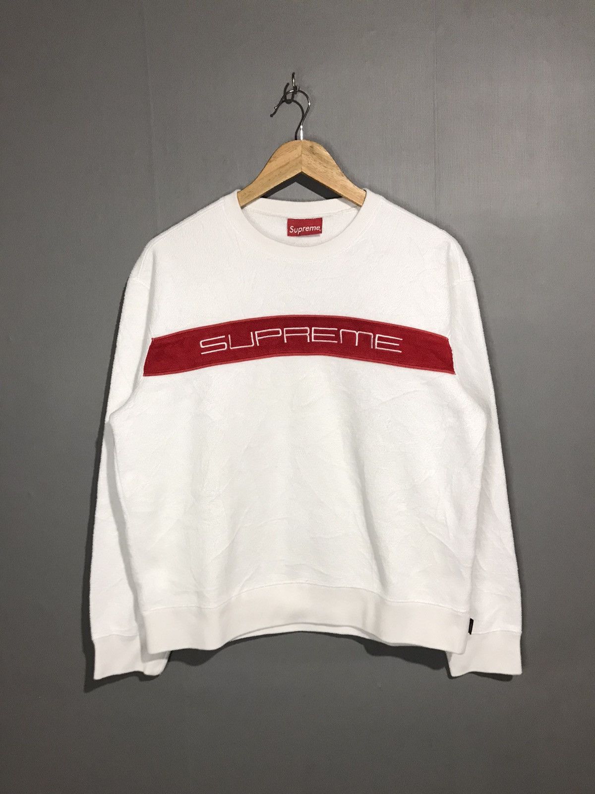 image of Supreme Polartech Crewneck in White, Men's (Size Small)