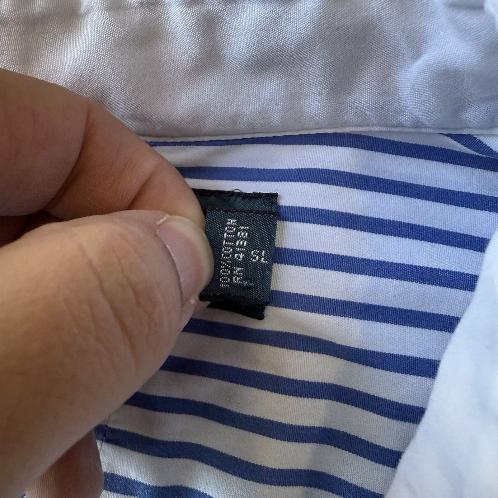 Polo Ralph Lauren Vintage Polo Ralph Lauren Shirt S Blue White Striped Oxford Size US S / EU 44-46 / 1 - 7 Thumbnail