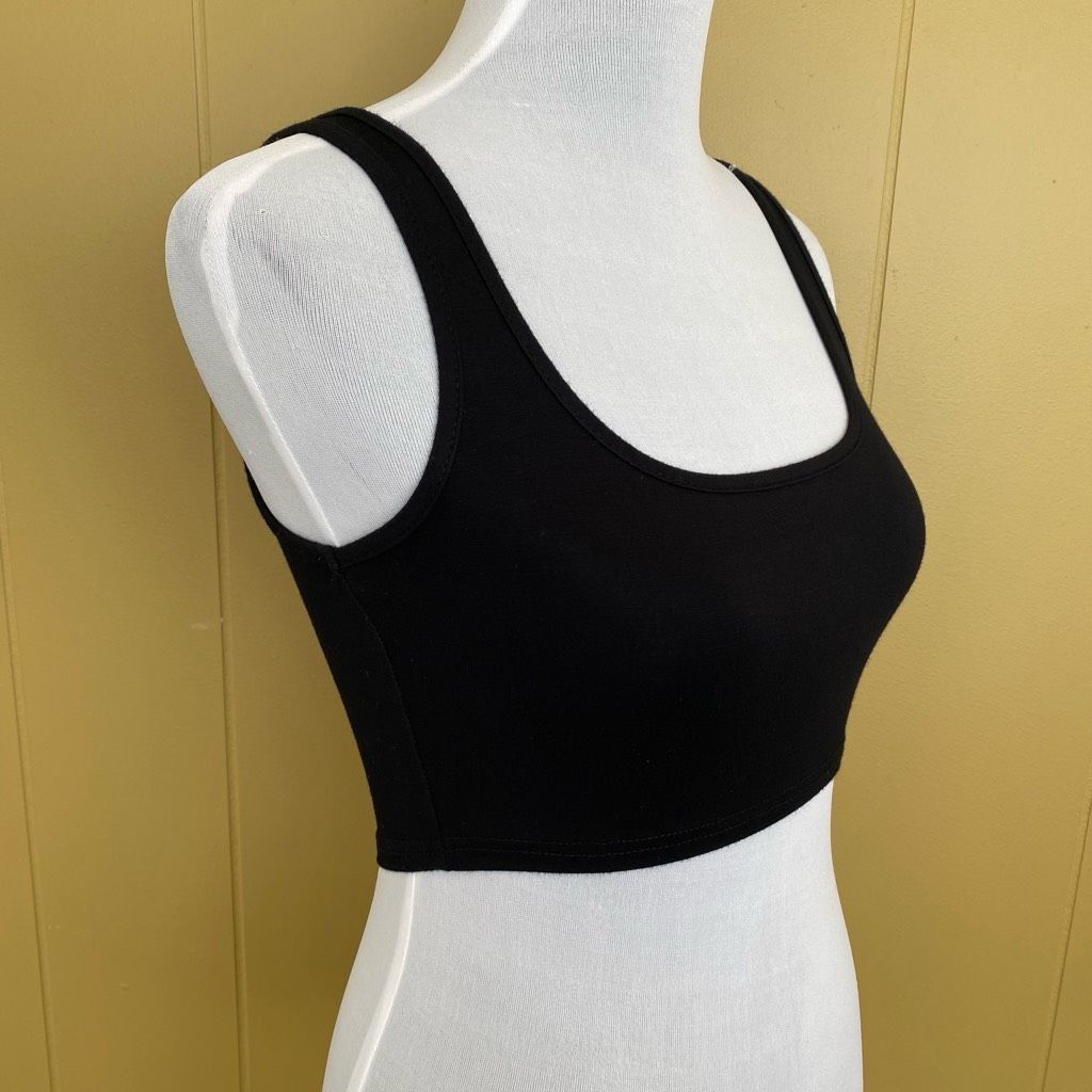 Shein SHEIN women S soft feel scoopneck crop tank top black Size S / US 4 / IT 40 - 2 Thumbnail