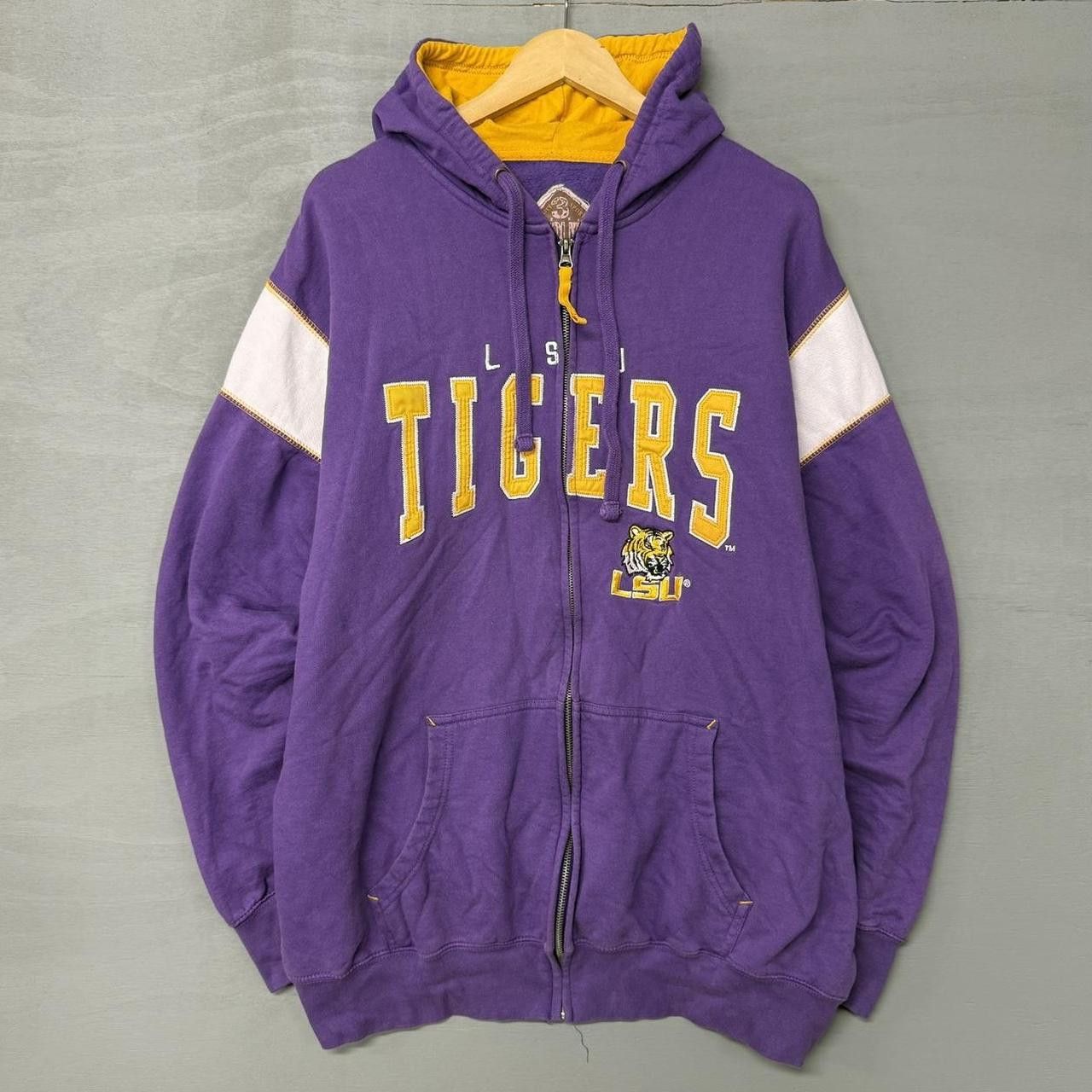 NCAA Vintage LSU Tigers Crazy Embroidered Zip Up Hoodie 3XL Size US XXL / EU 58 / 5 - 1 Thumbnail