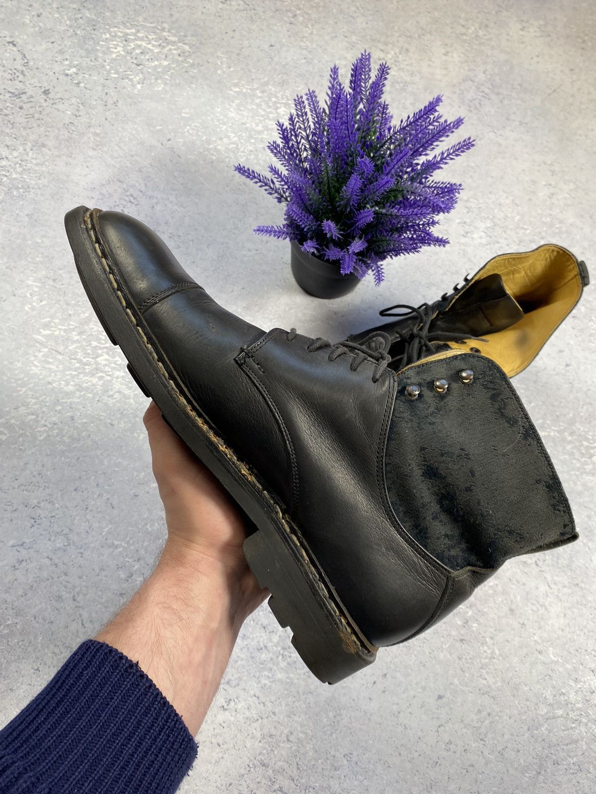 Heschung Leather Black Men’s Boots Made in France