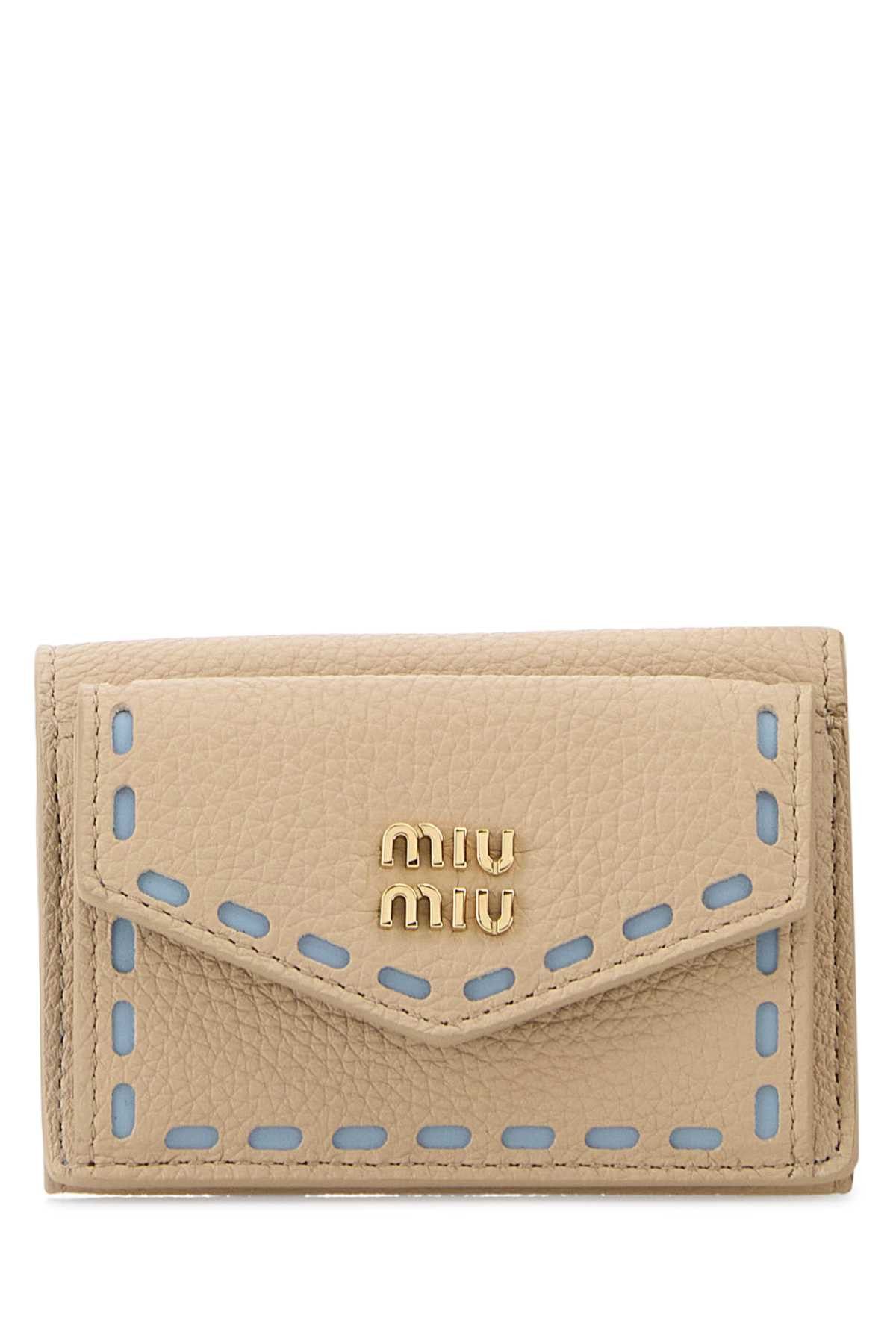 Miu Miu Sand Leather Wallet Size ONE SIZE - 1 Thumbnail