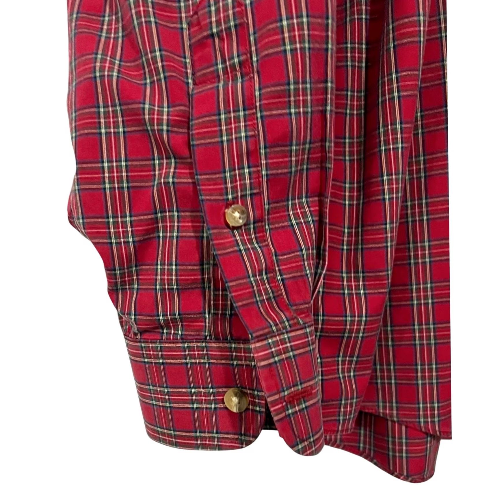 Vintage L.L.Bean Shirt Button Up Mens L Reg Red Plaid Long Sleeve Wrinkle Resistant Size US L / EU 52-54 / 3 - 4 Thumbnail